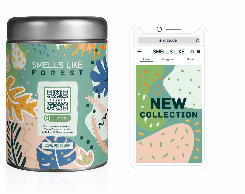 Dynamic URL QR Code idea on a product packaging that leads to a website with a single scan